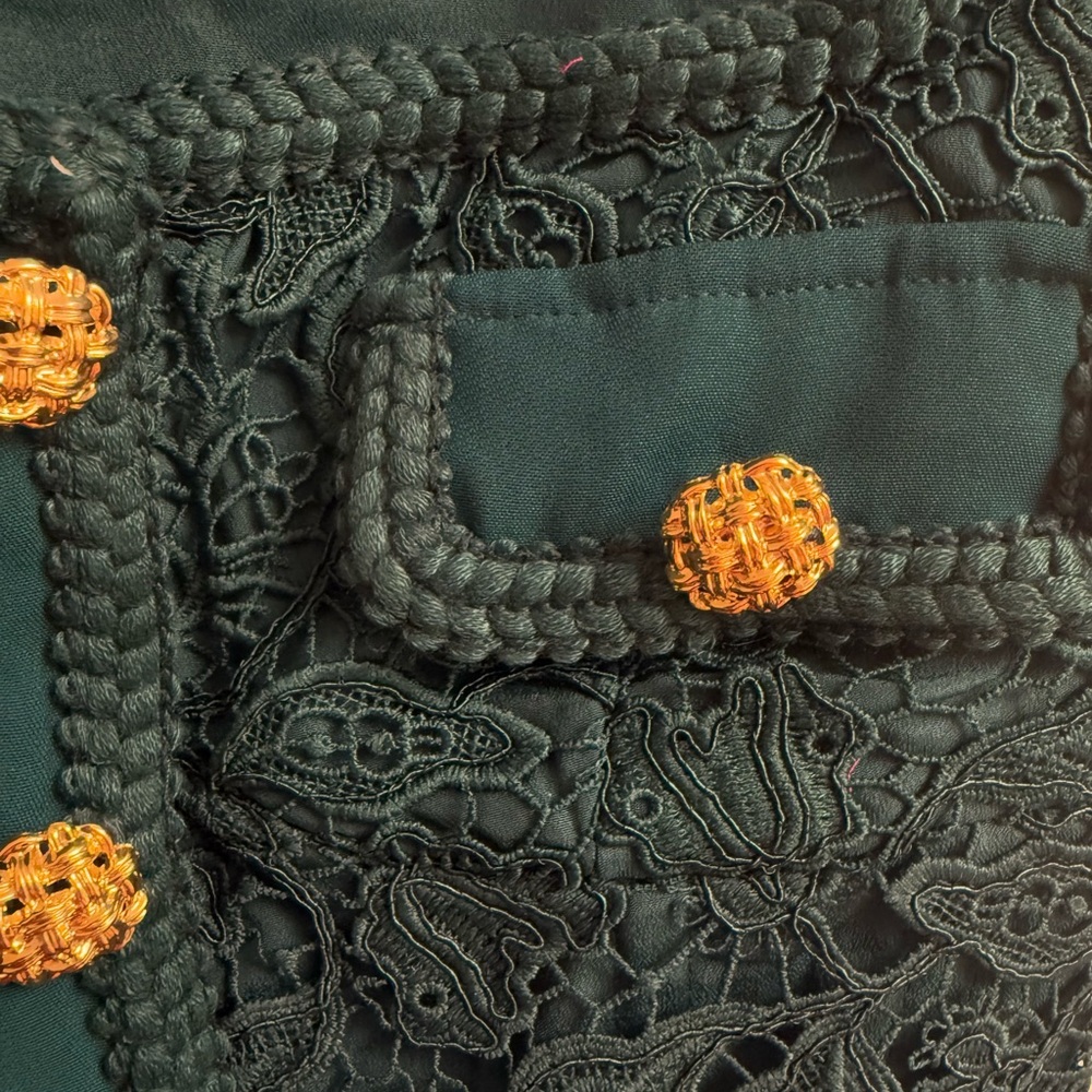 self portrait TEAL LACE BODICE MIDI DRESS - Picture 9 of 16